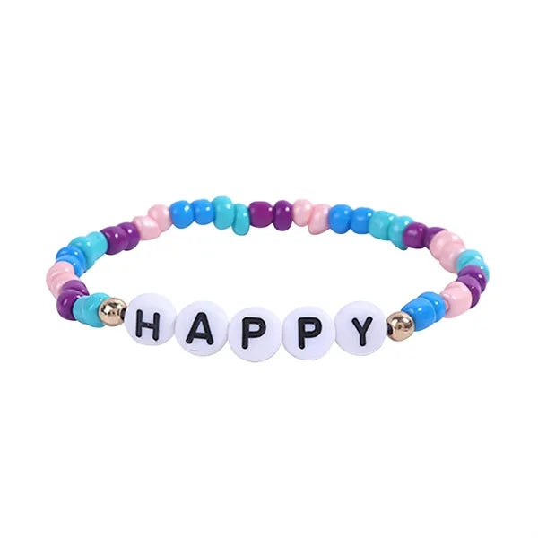 Beaded Elastic Letter Bracelets