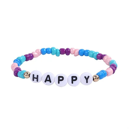 Beaded Elastic Letter Bracelets