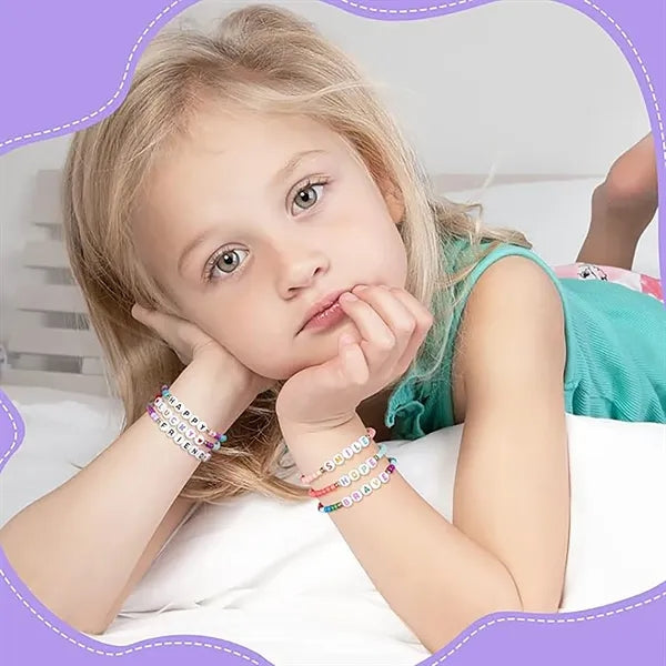 Beaded Elastic Letter Bracelets