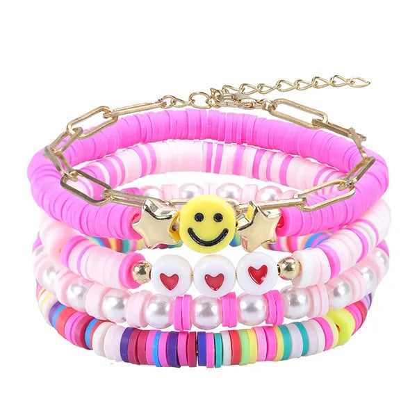 Custom Clay Color Letter Bracelet
