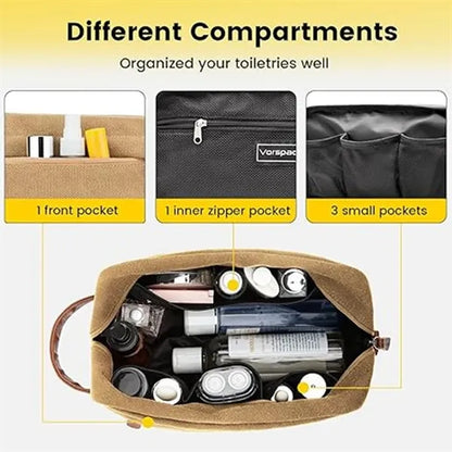 Canvas Travel Toiletry Bag Hanging Dopp Kit