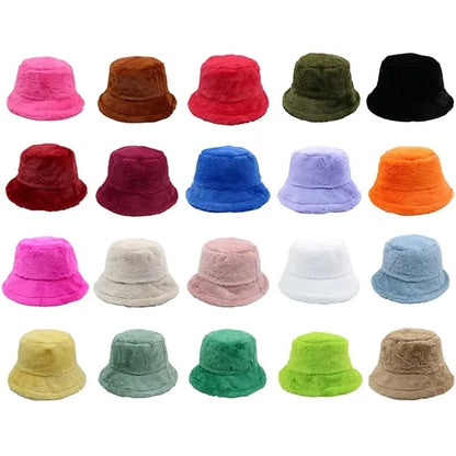 Winter Faux Fluffy Warm Bucket Hat