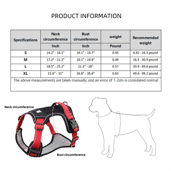 Large Pet Chest Harness Without Leash
