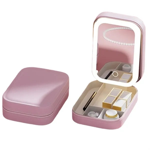 Travel Makeup Bag With LED Mirror