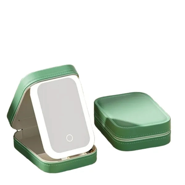 Travel Makeup Bag With LED Mirror
