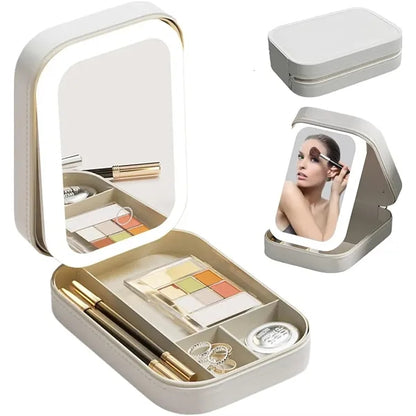 Travel Makeup Bag With LED Mirror