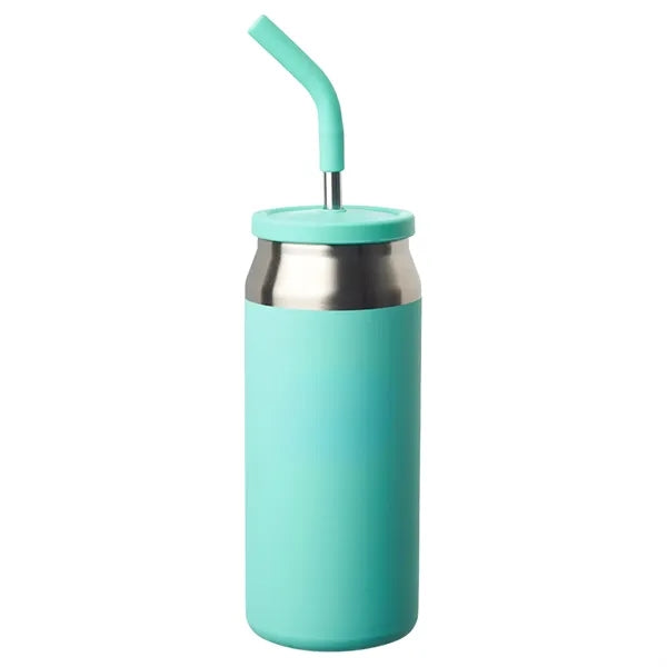 22 oz Can-Shaped Sydney Tumbler with Straw and Silicone Lid