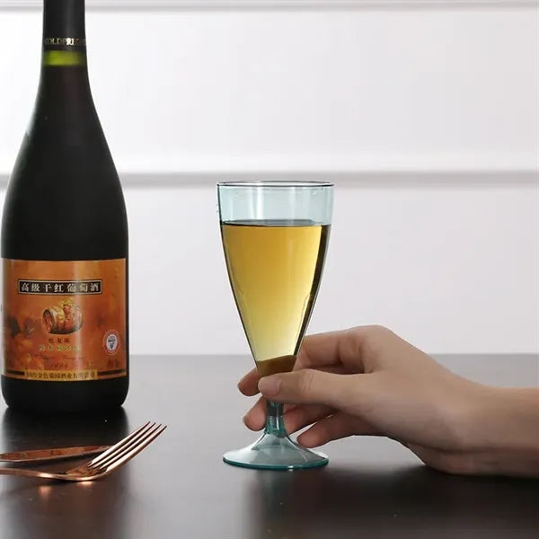 Plastic Wine Glasses with Gold Rim, 6 Oz