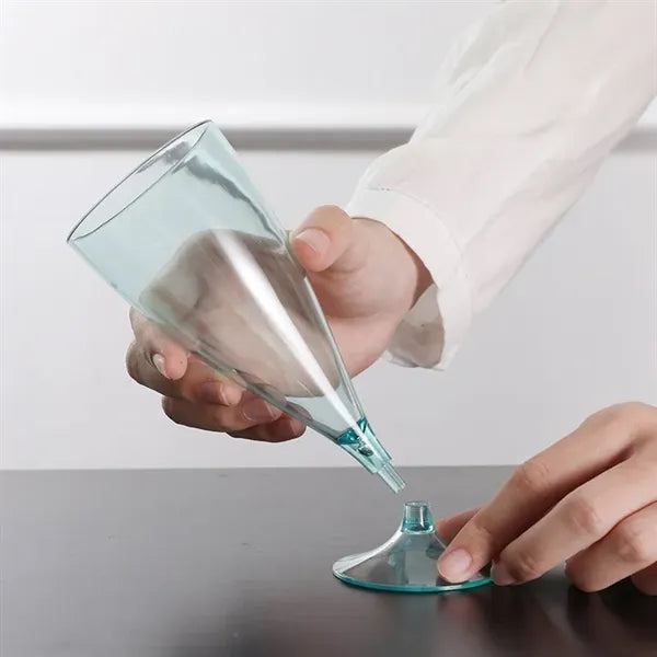 Plastic Wine Glasses with Gold Rim, 6 Oz