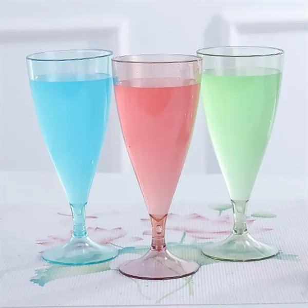 Plastic Wine Glasses with Gold Rim, 6 Oz