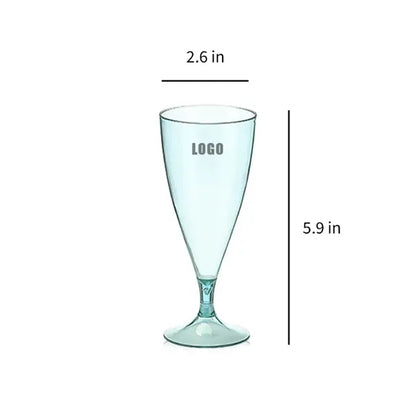 Plastic Wine Glasses with Gold Rim, 6 Oz