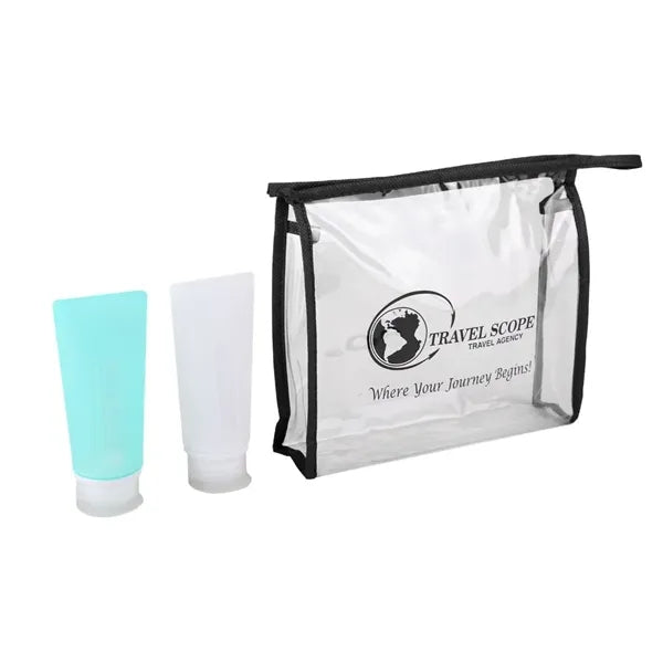 3 oz Silicone Bottles Travel Set with Clear Case