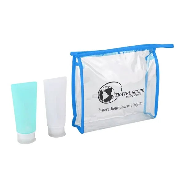 3 oz Silicone Bottles Travel Set with Clear Case