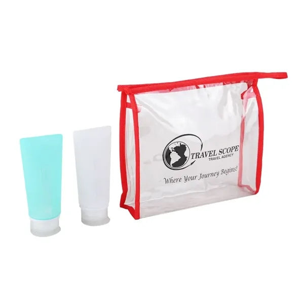 3 oz Silicone Bottles Travel Set with Clear Case