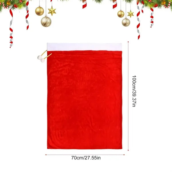 Santa Claus Large Gingham Gift Bag