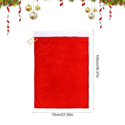 Santa Claus Large Gingham Gift Bag