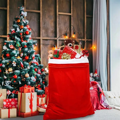 Santa Claus Large Gingham Gift Bag