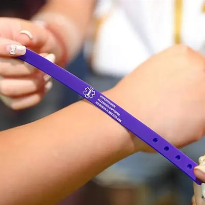 Adjustable Silicone Medical Alert ID QR code Bracelet