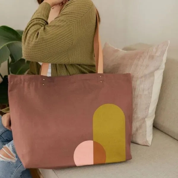 Daily Grind Super Size - Colored Canvas with Leather Handles