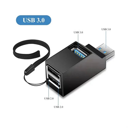 3 Port USB Hub Splitter for Laptop
