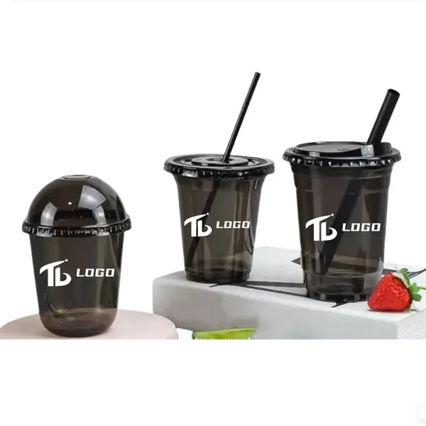 PET Disposable Drinking Cups With Straw and Lid