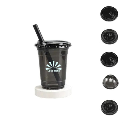 PET Disposable Drinking Cups With Straw and Lid