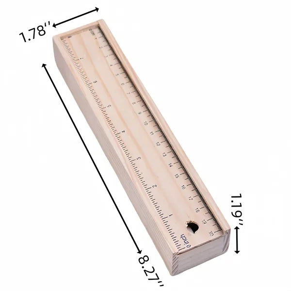 12 Colored Pencil Set With Lead Sharpener And Wooden Ruler