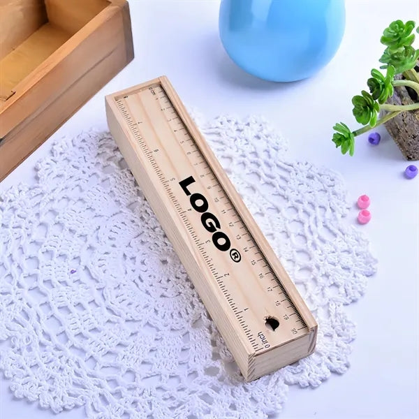 12 Colored Pencil Set With Lead Sharpener And Wooden Ruler