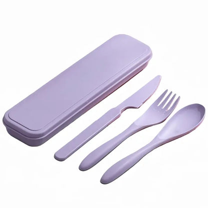 Wheat Straw Knife Fork Spoon Tableware Set Outdoor Travel