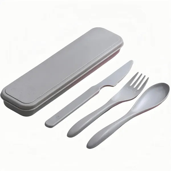 Wheat Straw Knife Fork Spoon Tableware Set Outdoor Travel