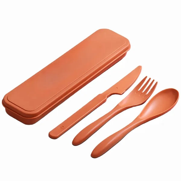 Wheat Straw Knife Fork Spoon Tableware Set Outdoor Travel