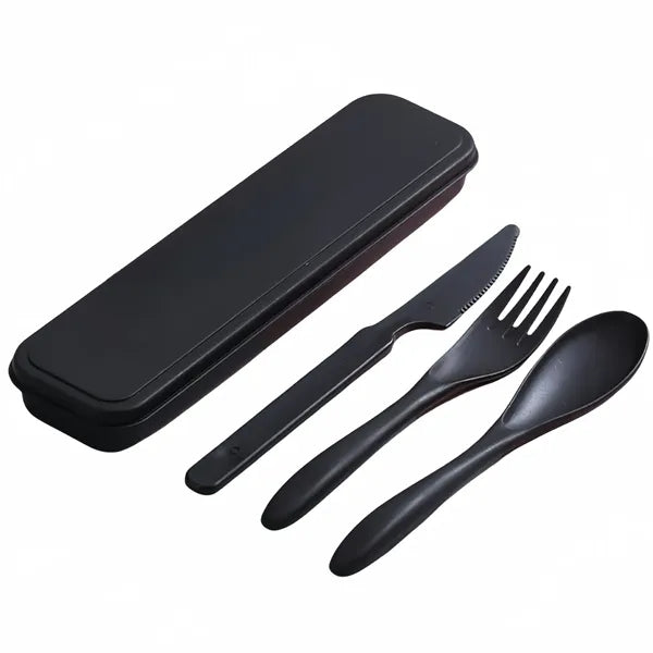 Wheat Straw Knife Fork Spoon Tableware Set Outdoor Travel