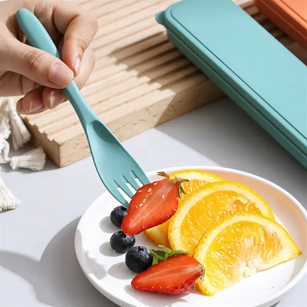 Wheat Straw Knife Fork Spoon Tableware Set Outdoor Travel