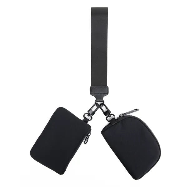 Mini Dual Pouch Wristlet Keychain Wallets