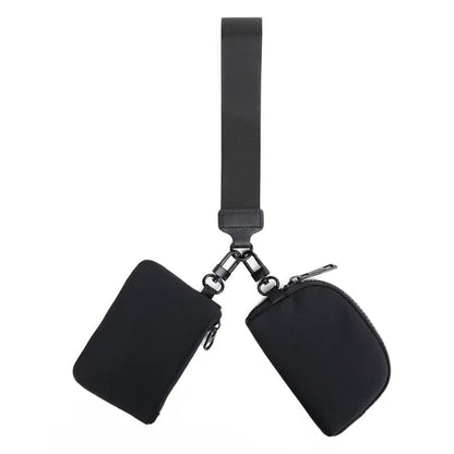 Mini Dual Pouch Wristlet Keychain Wallets