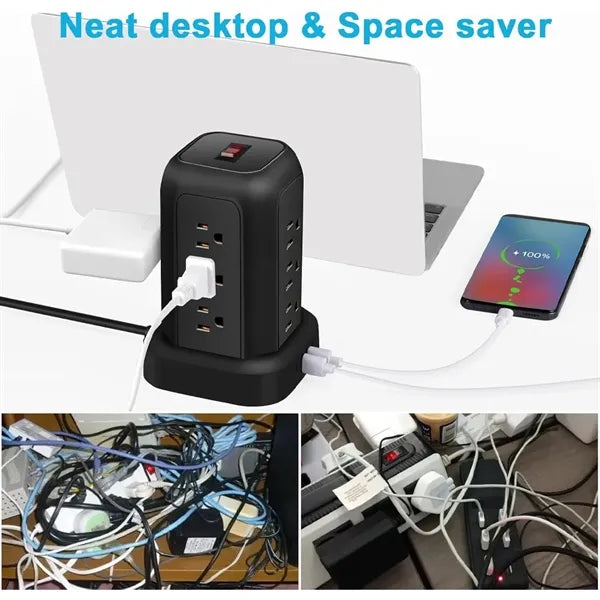 Towel Power Strip Multi Outlets USB Ports Charging Station