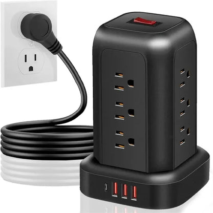 Towel Power Strip Multi Outlets USB Ports Charging Station