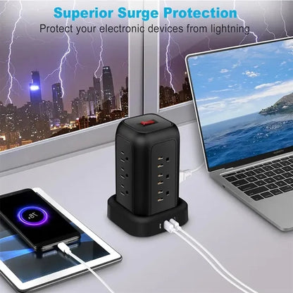 Towel Power Strip Multi Outlets USB Ports Charging Station