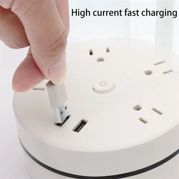 Retractable Power Strip Surge Protector with Hook Extension