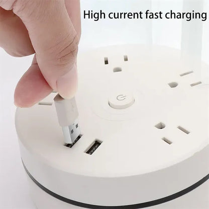 Retractable Power Strip Surge Protector with Hook Extension