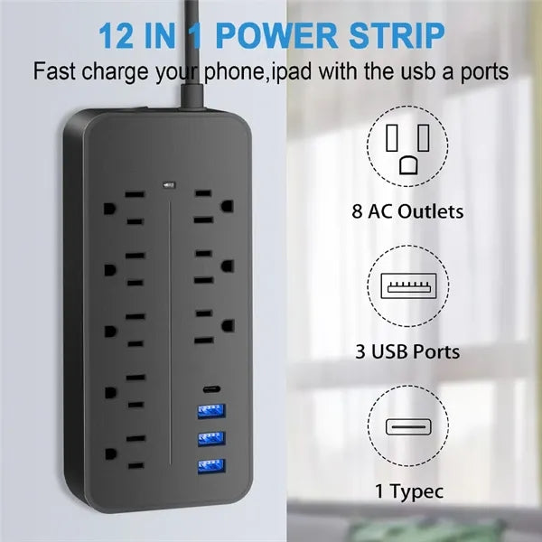 16-IN-1 Surge Protector Multi-Plug Power Strip
