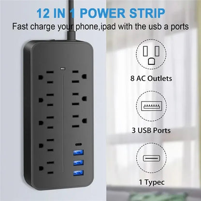 16-IN-1 Surge Protector Multi-Plug Power Strip