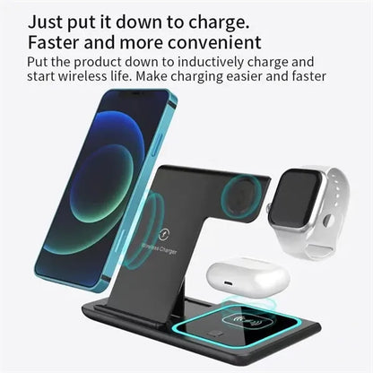 3-in-1 Slim Folding Wireless Desk Charger with Stand