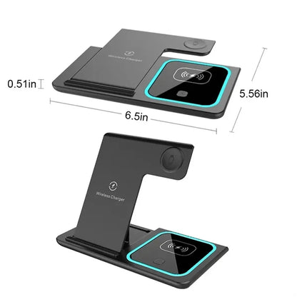 3-in-1 Slim Folding Wireless Desk Charger with Stand