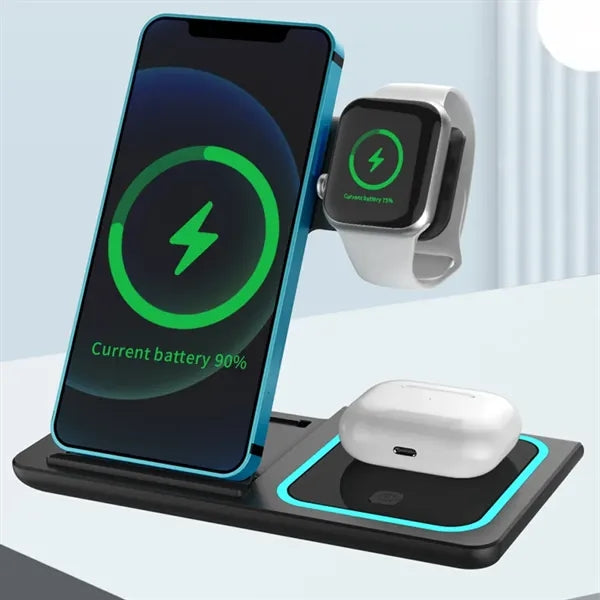 3-in-1 Slim Folding Wireless Desk Charger with Stand
