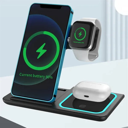 3-in-1 Slim Folding Wireless Desk Charger with Stand