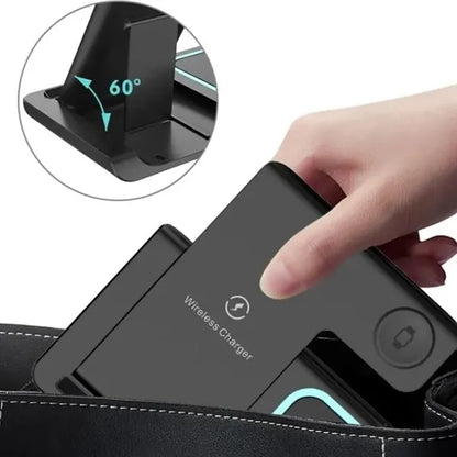 3-in-1 Slim Folding Wireless Desk Charger with Stand