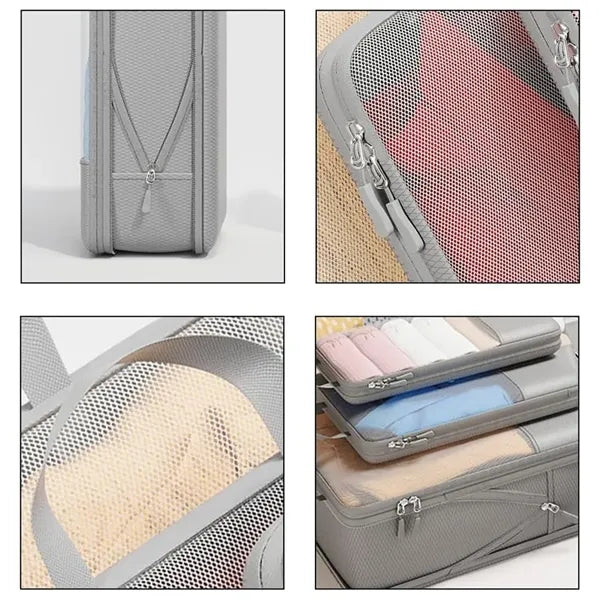 3-Piece Compressible Double Zipper Mesh Storage Bag Sets