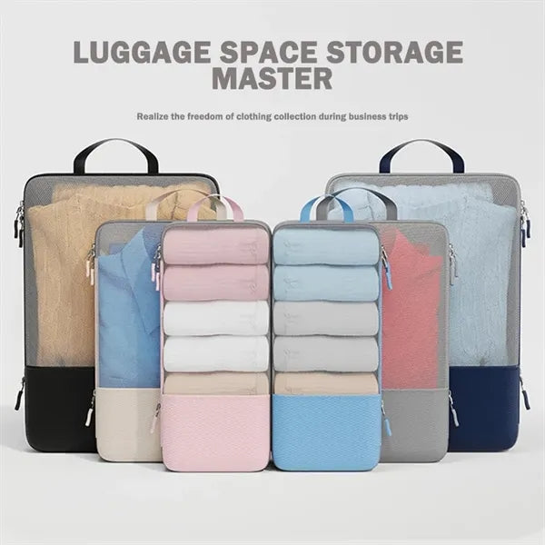 3-Piece Compressible Double Zipper Mesh Storage Bag Sets