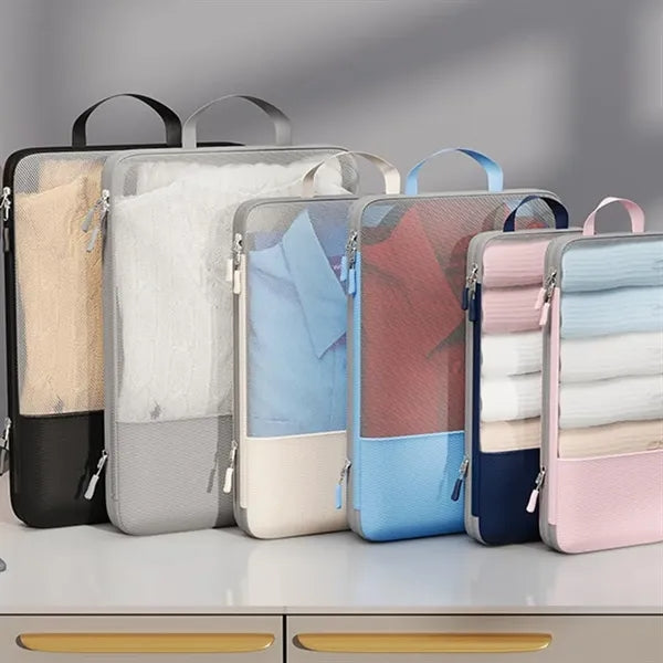 3-Piece Compressible Double Zipper Mesh Storage Bag Sets